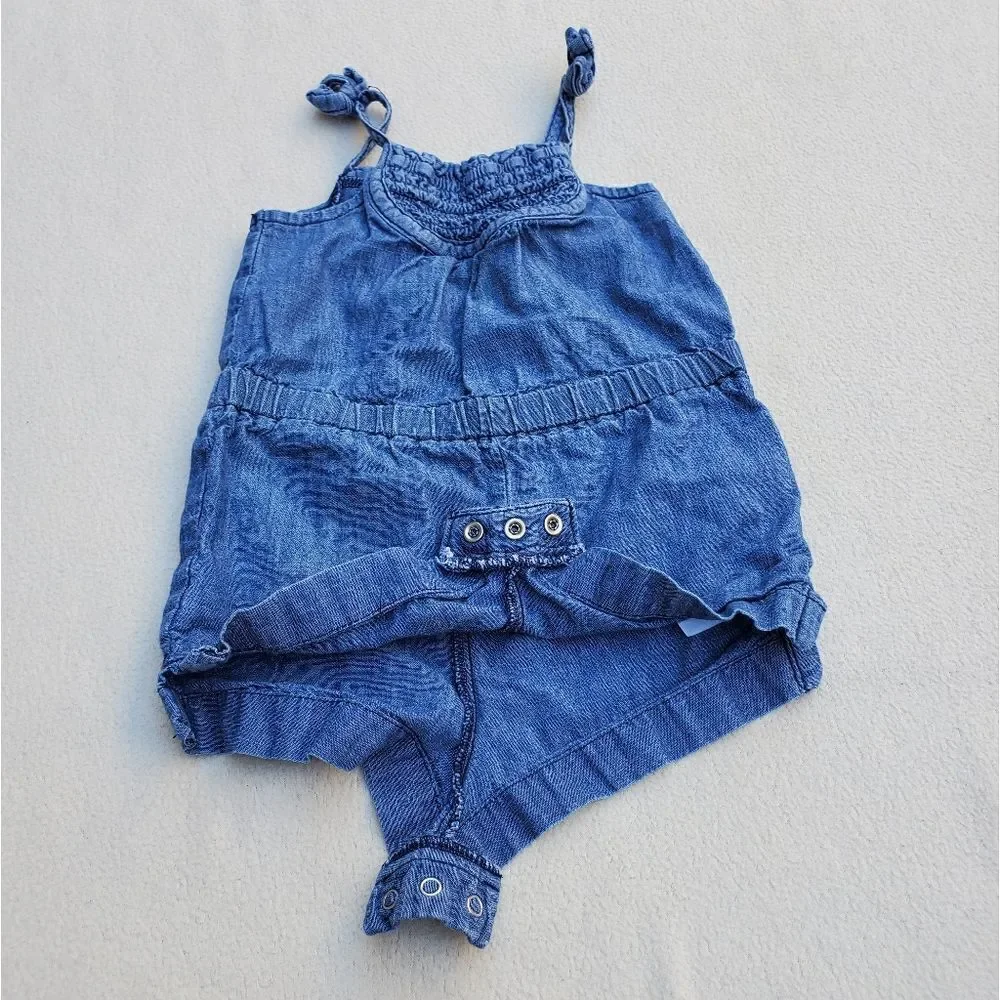 Old Navy Medium Wash Denim Tank Top Romper 12-18 Months
